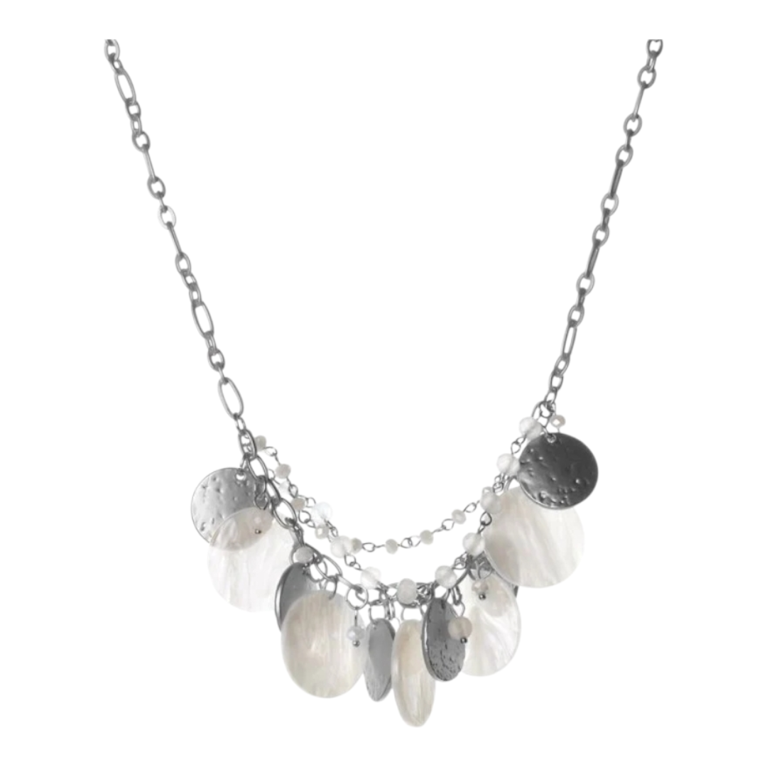 Halskette Braun Matt Silber kleine Kette Resin Perlen Nickelfrei Biba