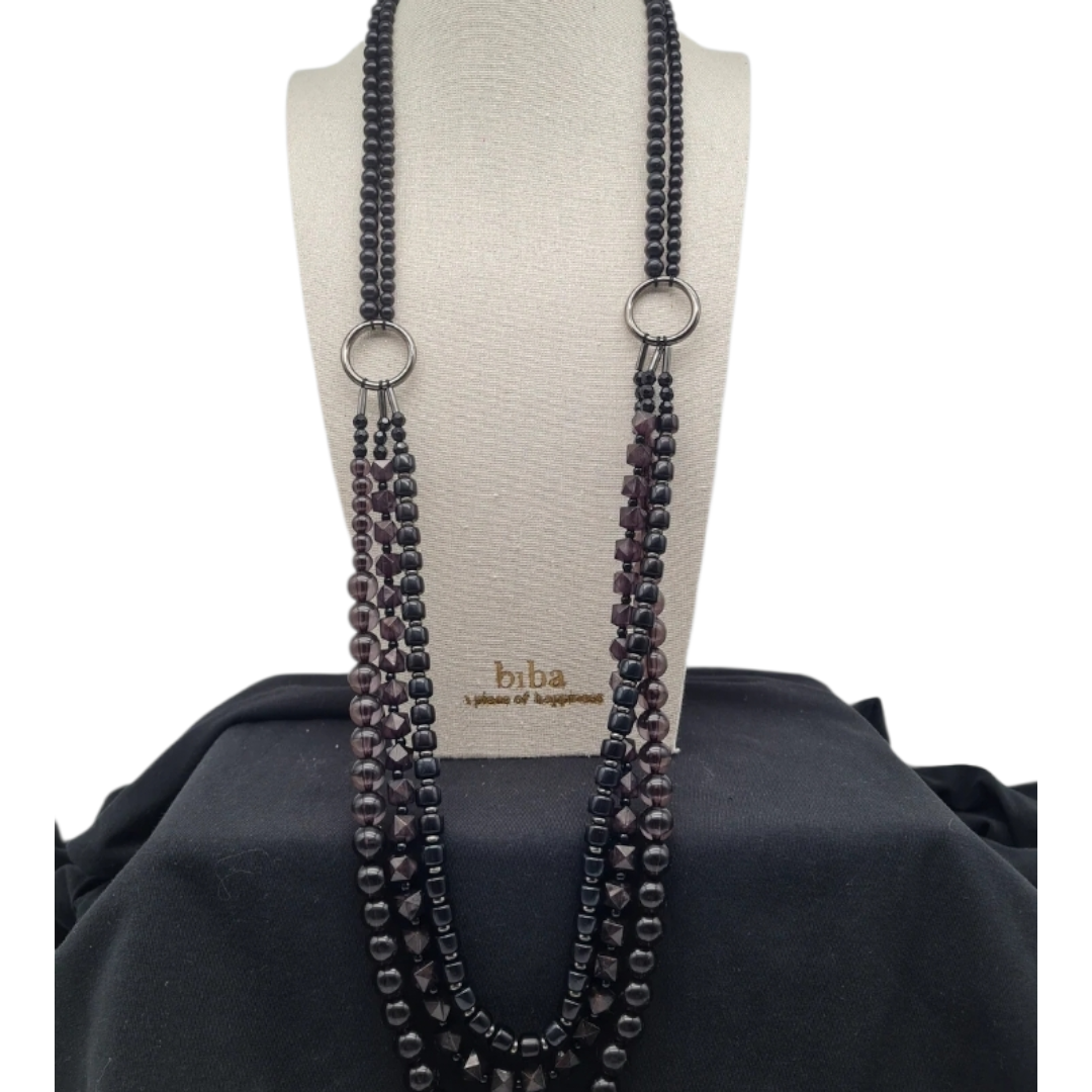 Halskette schwarz Gun Metal Lang nickelfrei mehrfachkette Collier Trend Biba