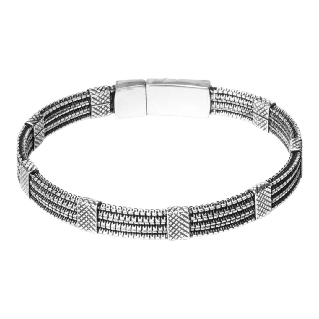 Armband Antik Silberfarben Unisex mit Magnetverschluss Nickelfrei Biba