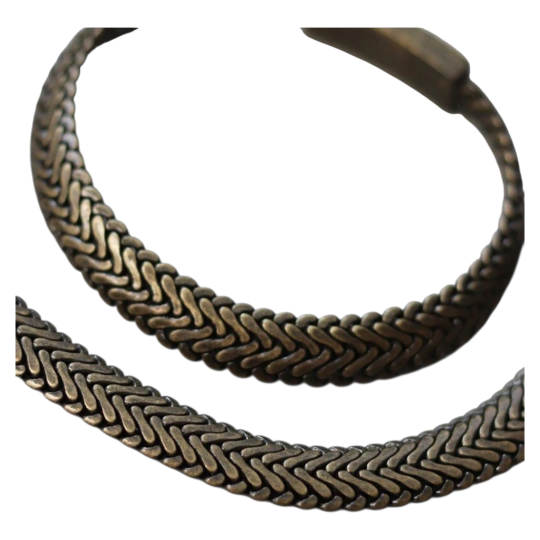 Armband Antik Brass Bronze farbenen Gliederkette Unisex Nickelfrei Biba