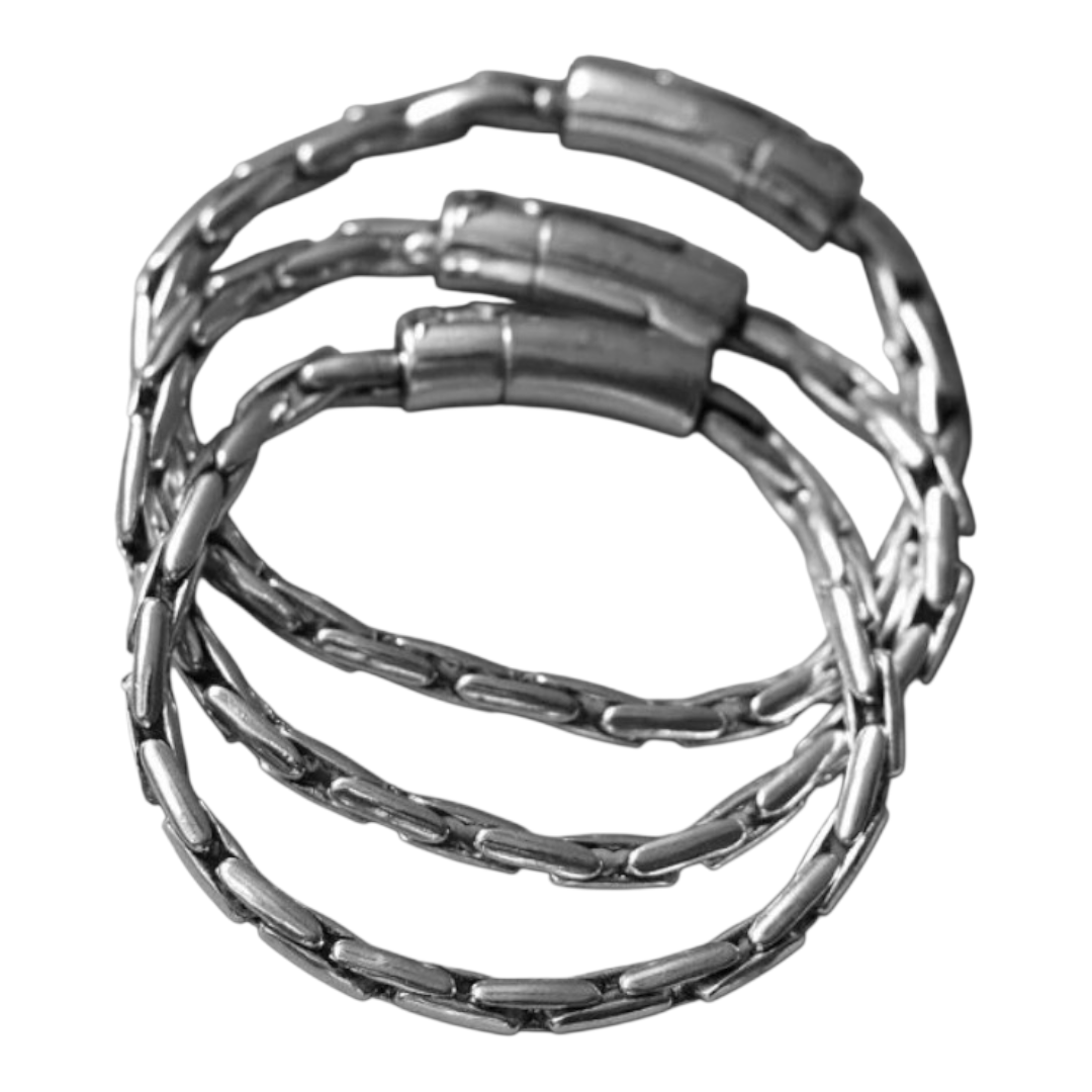 Armband Antik Silberfarben Besondere Gliederverbindungen Unisex Nickelfrei Biba