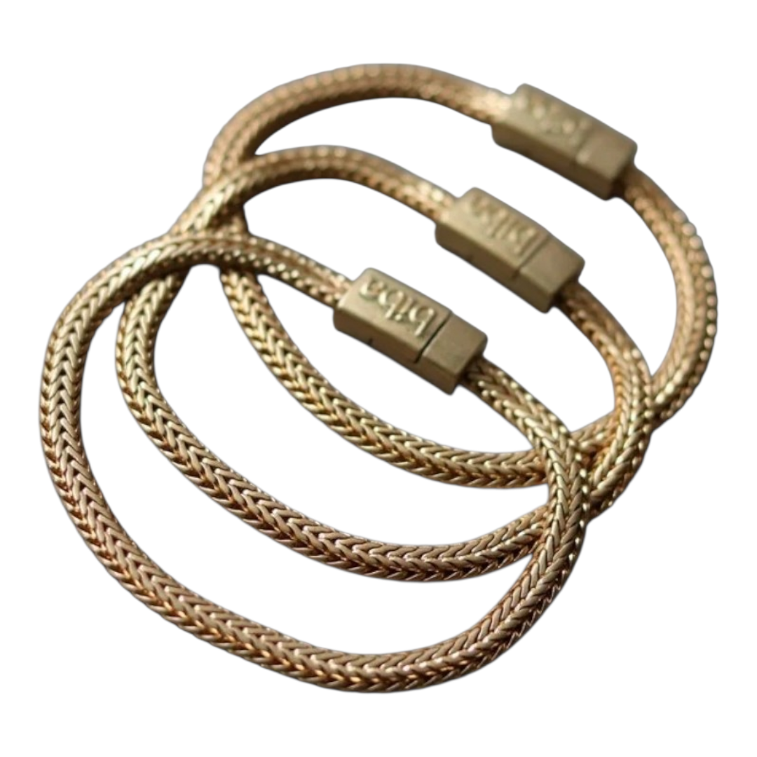 Armband burnished Gold gedrehter Gliederkatte goldfarben 20,5 cm Unisex Biba