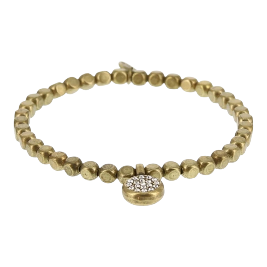 Armband Kupfergold mit runde Strass-Anhänger Trend Elegant Strass Biba