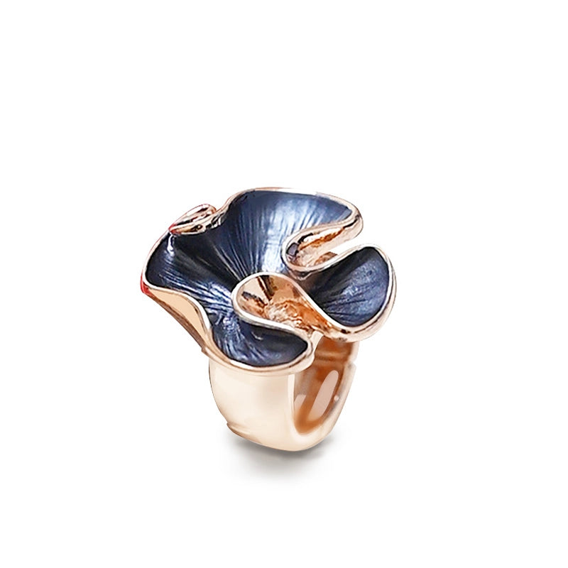 Amorino Ring, ELASTISCHER RING MIT EMAILLIERTEM VOLANT in verschiedene Farben