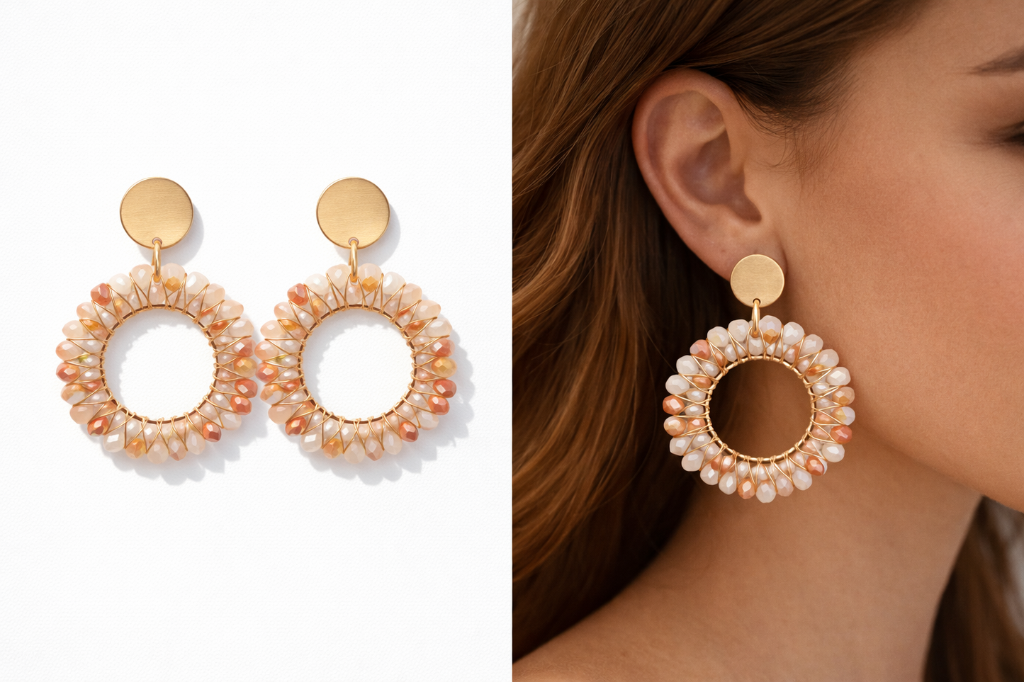 Biba Ohrhänger mit Crystal Kreise Bunt Sommer Urlaub Strand Party