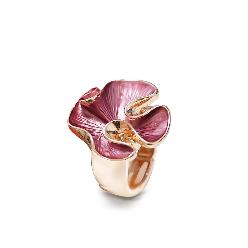 Amorino Ring, ELASTISCHER RING MIT EMAILLIERTEM VOLANT in verschiedene Farben
