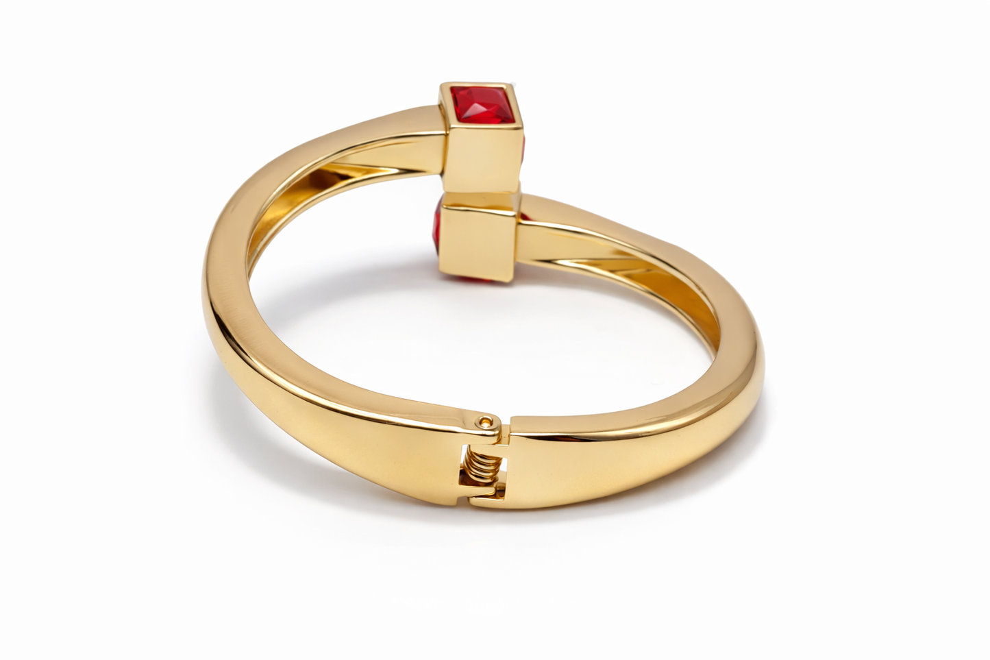 Armband Goldfarben Roter Straß Steinen nickelfrei Klapp-Armband Dipped Shop