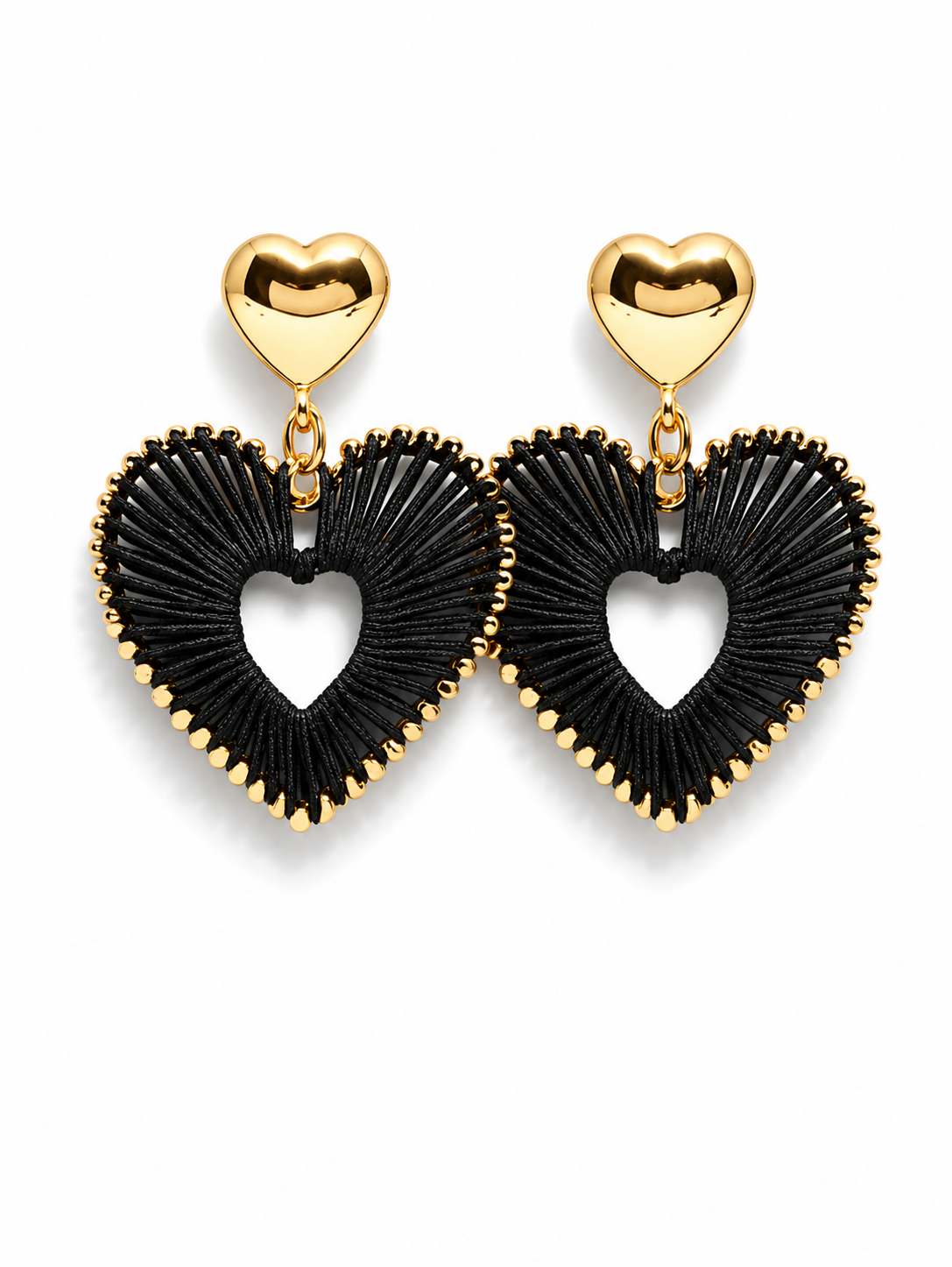 Ohrringe Black Heart herz schwarz nickelfrei Statement Party Yehwang