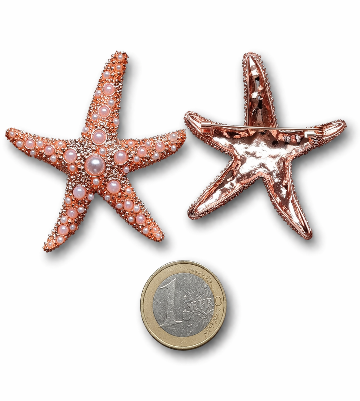 Brosche Rosa Seestern Urlaub Strand Wasser Anstecknadel Taschenschmuck