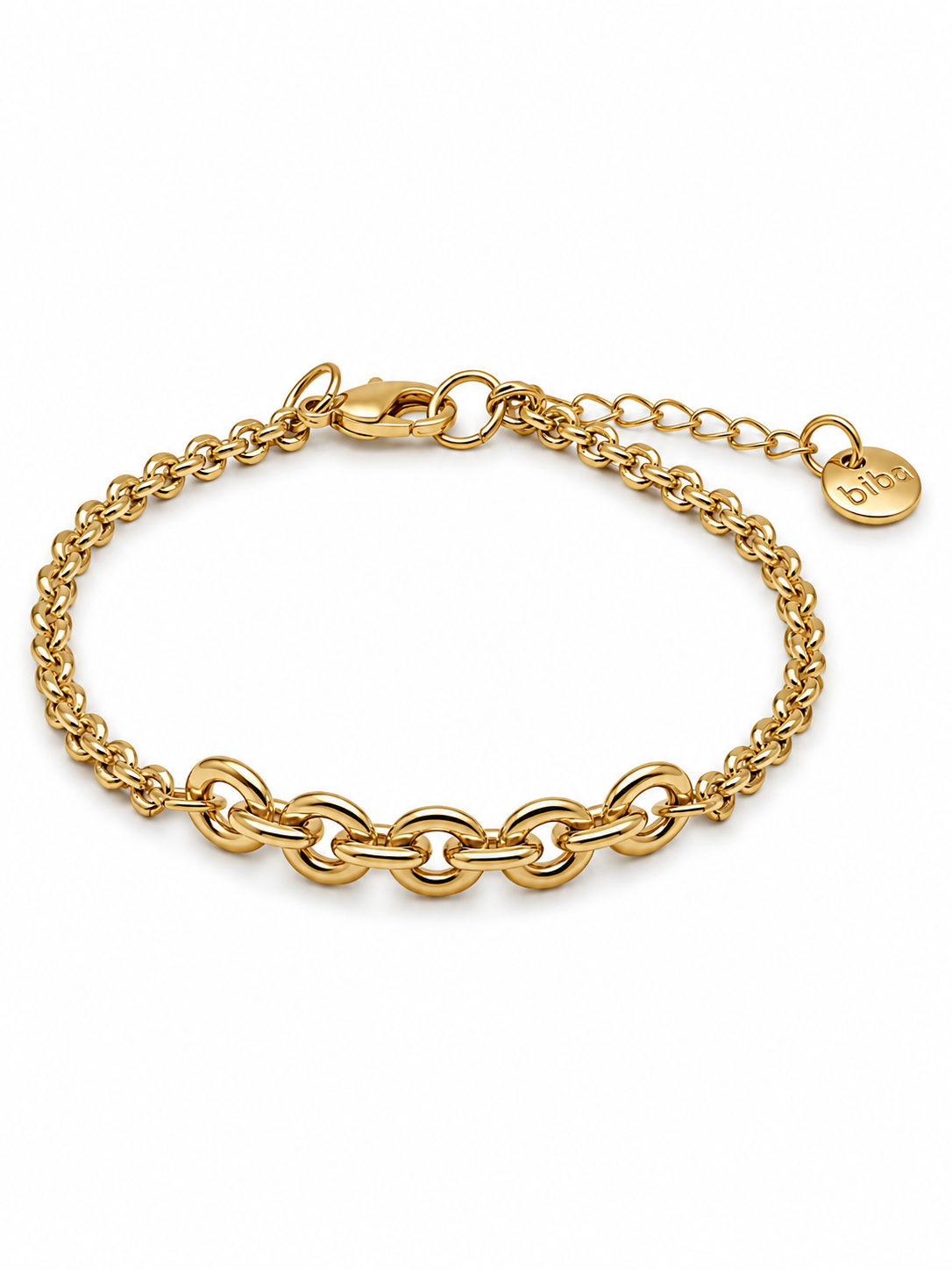 Biba Armband Goldfarben Glieder-Elementen Filigran Kombinierbar