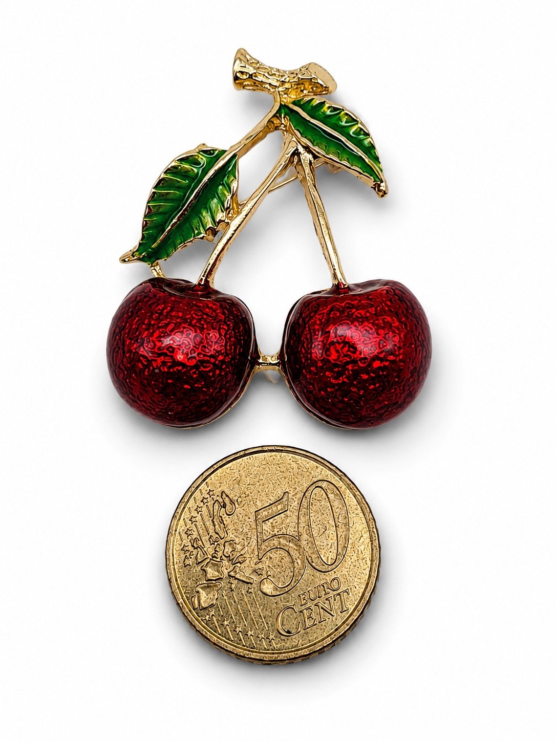 Brosche Kirschen Obst Cherry Rot Sommer