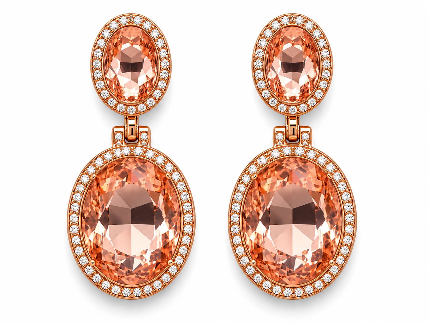 Ohrringe Ohrhänger mit Strass-Anhänger Rosa und Silberfarben Nickelfrei Michelle Bijou