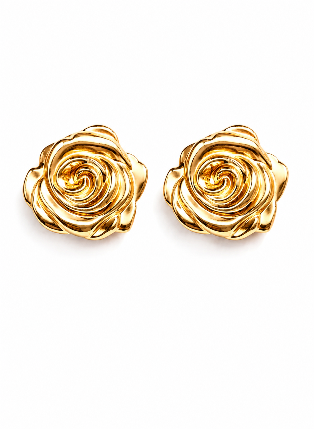 Ohrstecker "golden Rose" goldfarben nickelfrei Rosen Blumen garten Yehwang