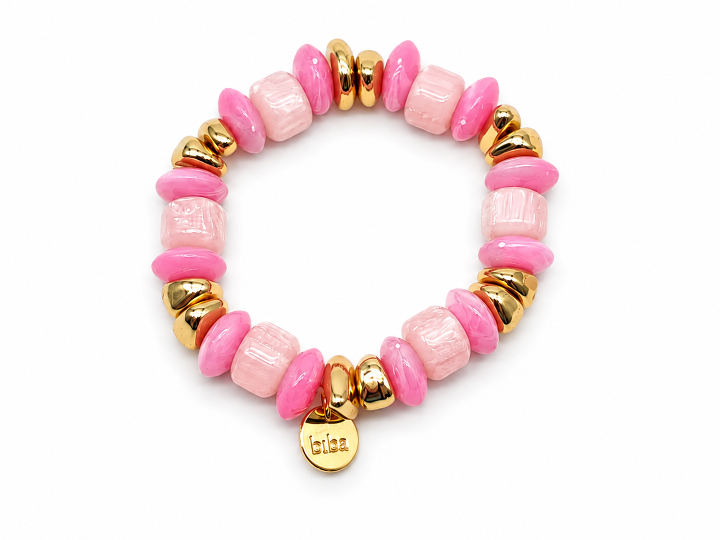 Armband elastisch Biba Sommer Resin Rosa Gold oder Pink Gold