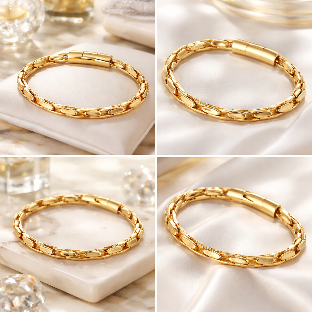 Armband Burnished Gold Matt goldenen besondere Unisex Nickelfrei Biba