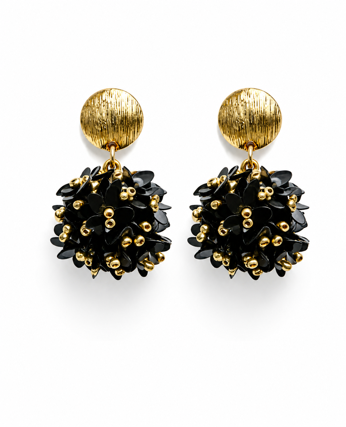 Ohrringe Ohrhänger Biedermeier Black Schwarz Gold nickelfrei Yehwang