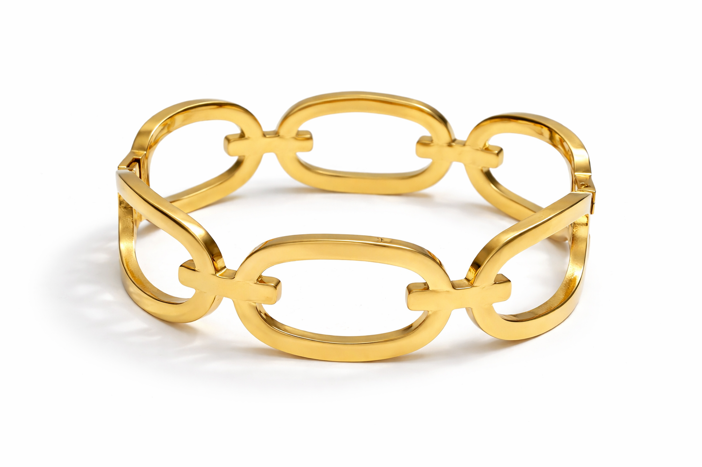 Armband Klapp-Armband Goldfarben kombinierbar nickelfrei Glieder 70er Cosmos