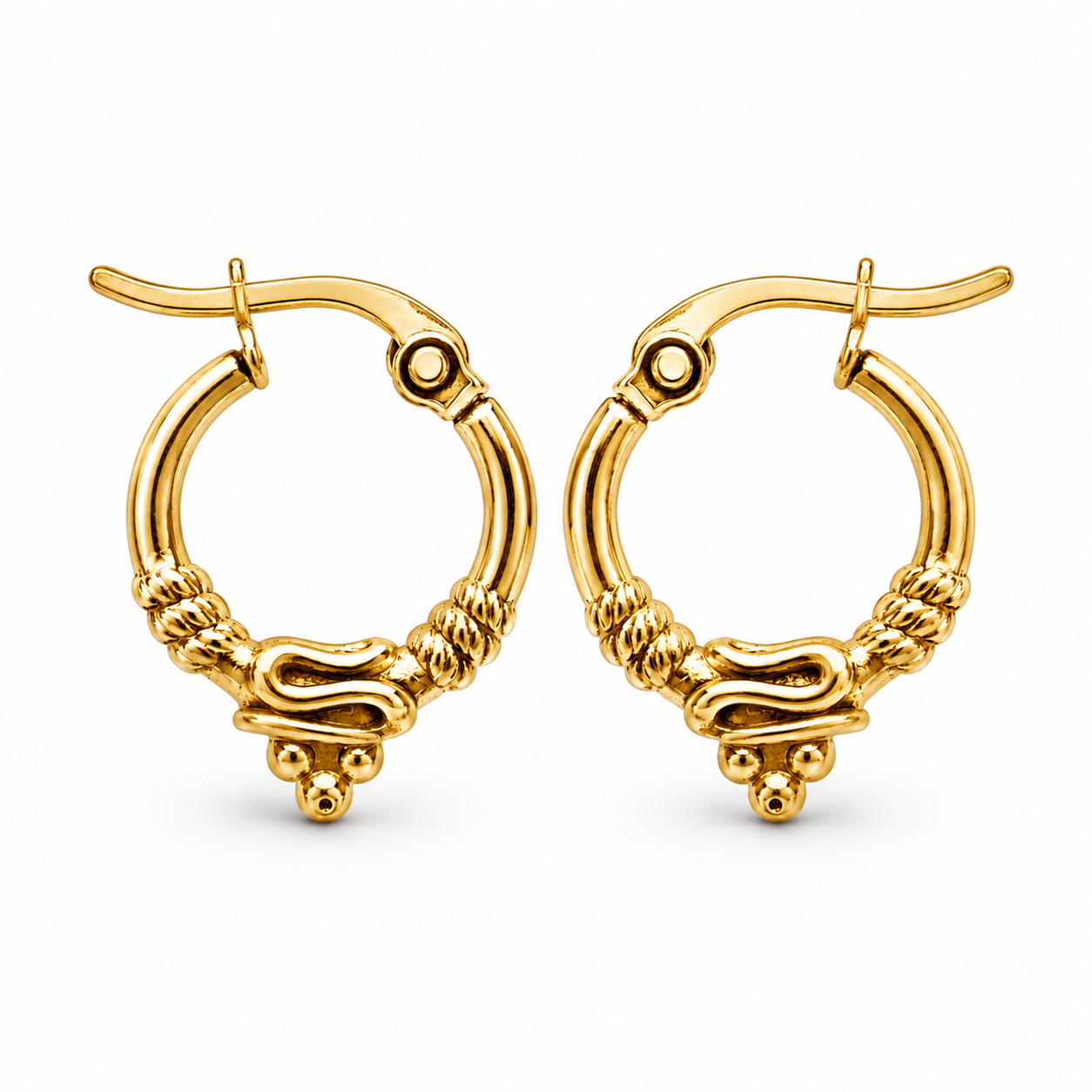 Creolen Gold- Silberfarben nickelfrei Filigran 1,5 cm Ohrringe Yehwang
