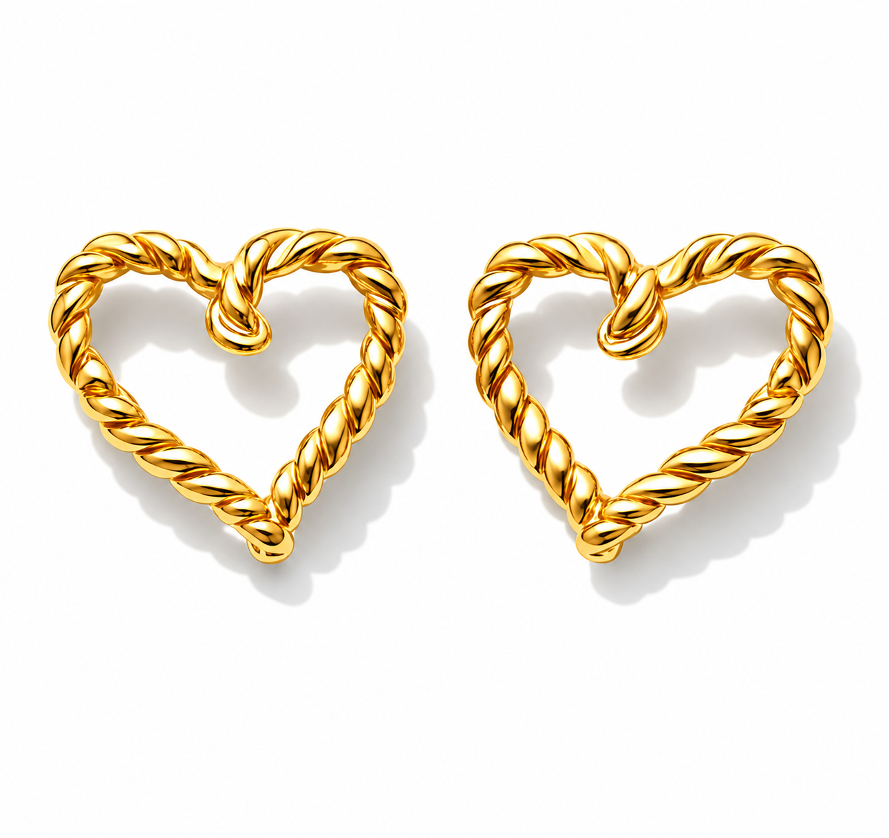 Ohrstecker Gedrehte Herzohrringe nickelfrei herz liebe Romantik Yehwang
