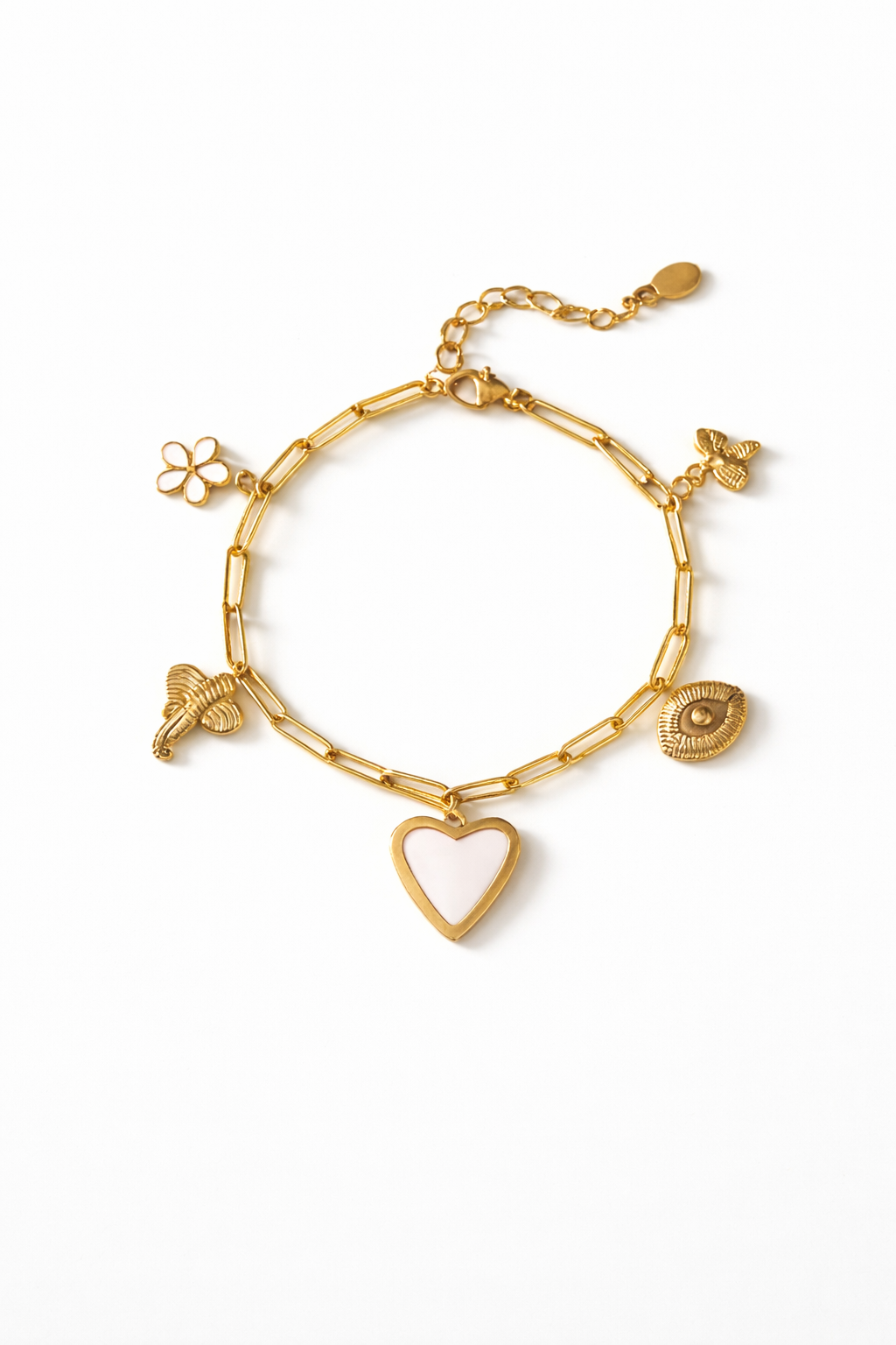 Armband Heartstrings Armband Goldfarben emaille Herz Liebe Romantik Yehwang