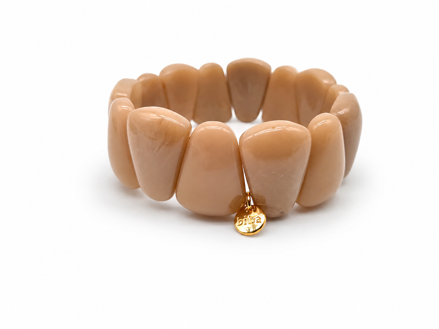 Armband Aryrl Beans in Dreieckig Oval Beige Creme Biba