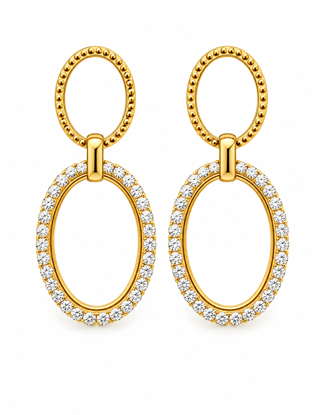 Ohrringe Ovale Strass-Charm Nickelfrei elegant klassisch Ohrhänger Yehwang