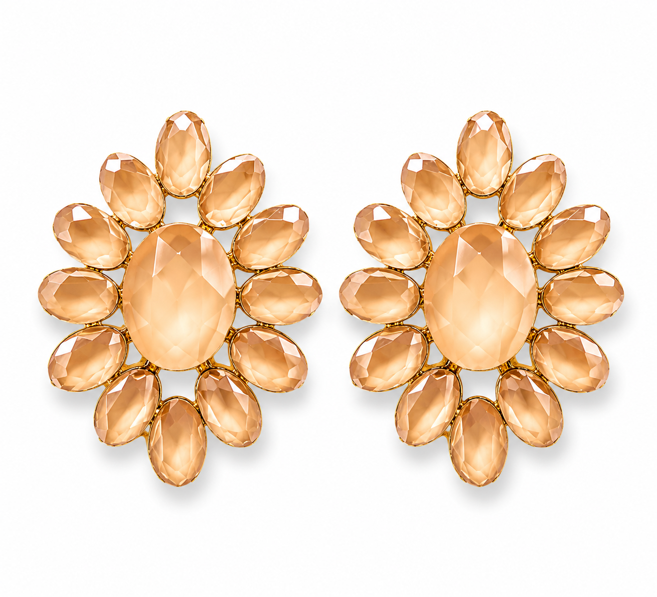 Ohrstecker in Beige Blassrosa in Blumenform Elegant Michelle Bijou