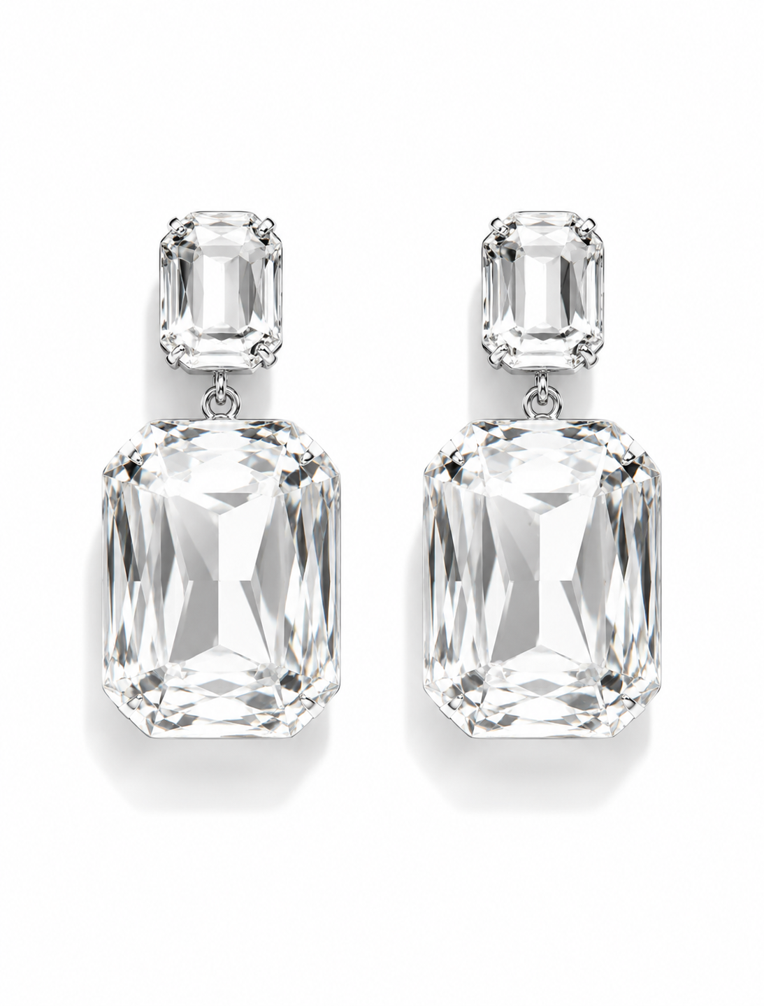 Ohrringe Glasperlen silberne Oval Rechteckig Glasperlen nickelfrei festlich Yehwang