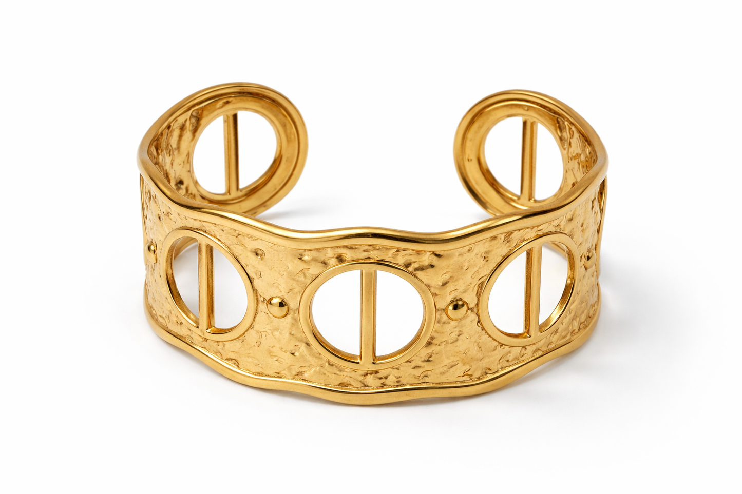Armreif goldfarben Armband Nickelfrei Blumen Blätter Glieder Cosmos