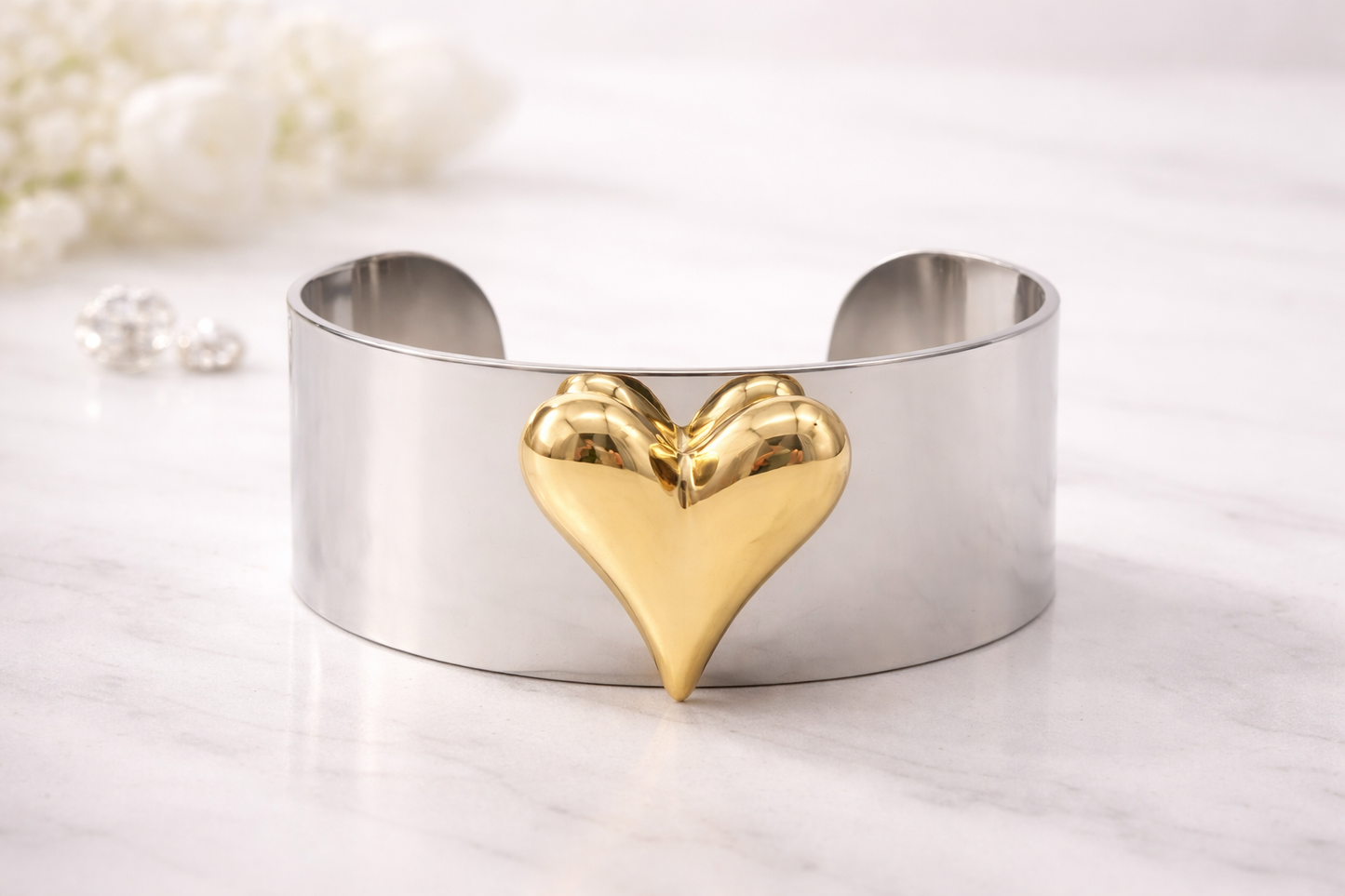 Armband Armreif Silberfarben Goldfarben Herz liebe romantik geschenk Nickelfrei Ardoné