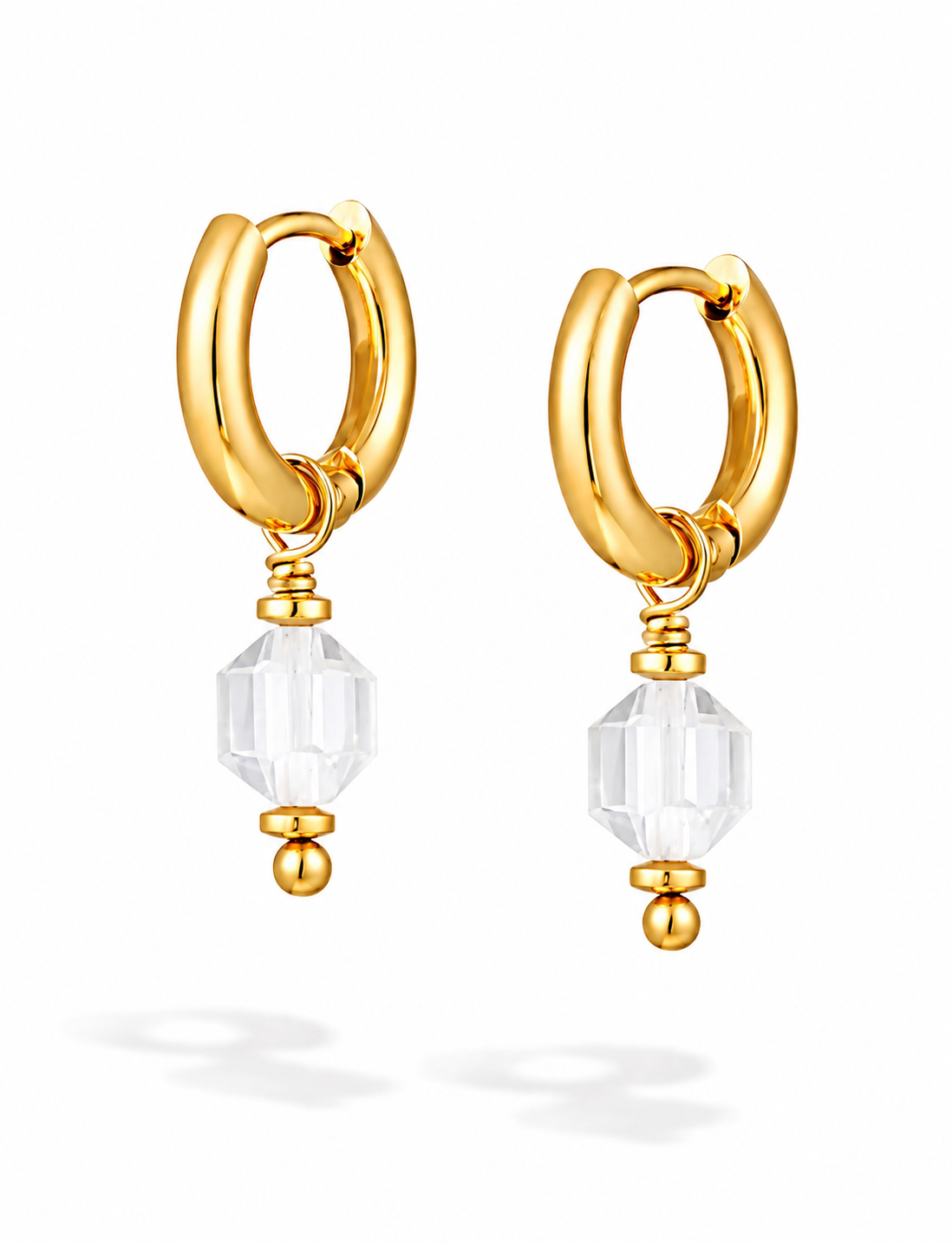 Creolen April mit transparenten Crystal stein nickelfrei stilvoll Yehwang