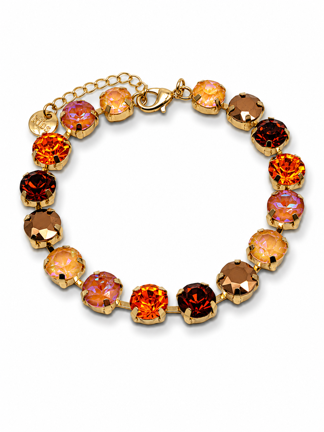 Armband Straßsteinen Orange-Rosa oder Rot-Orange Biba