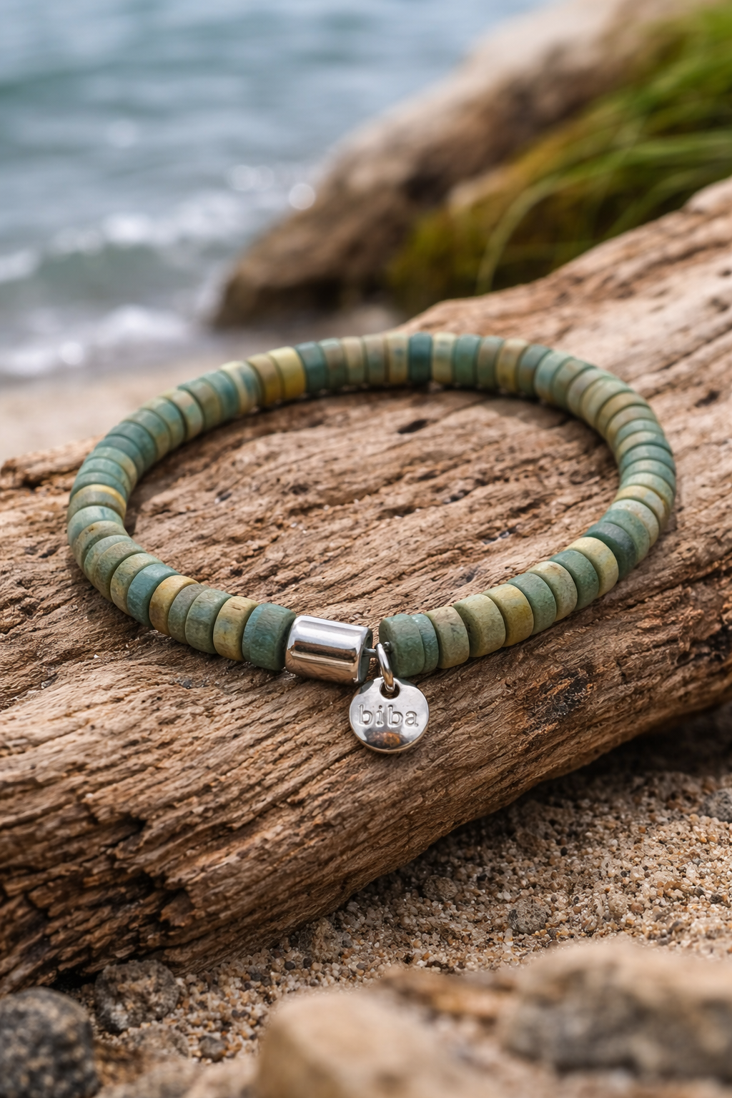 Armband elastisch mit kleine Holzperlen in verschiedene Farben Natur Biba