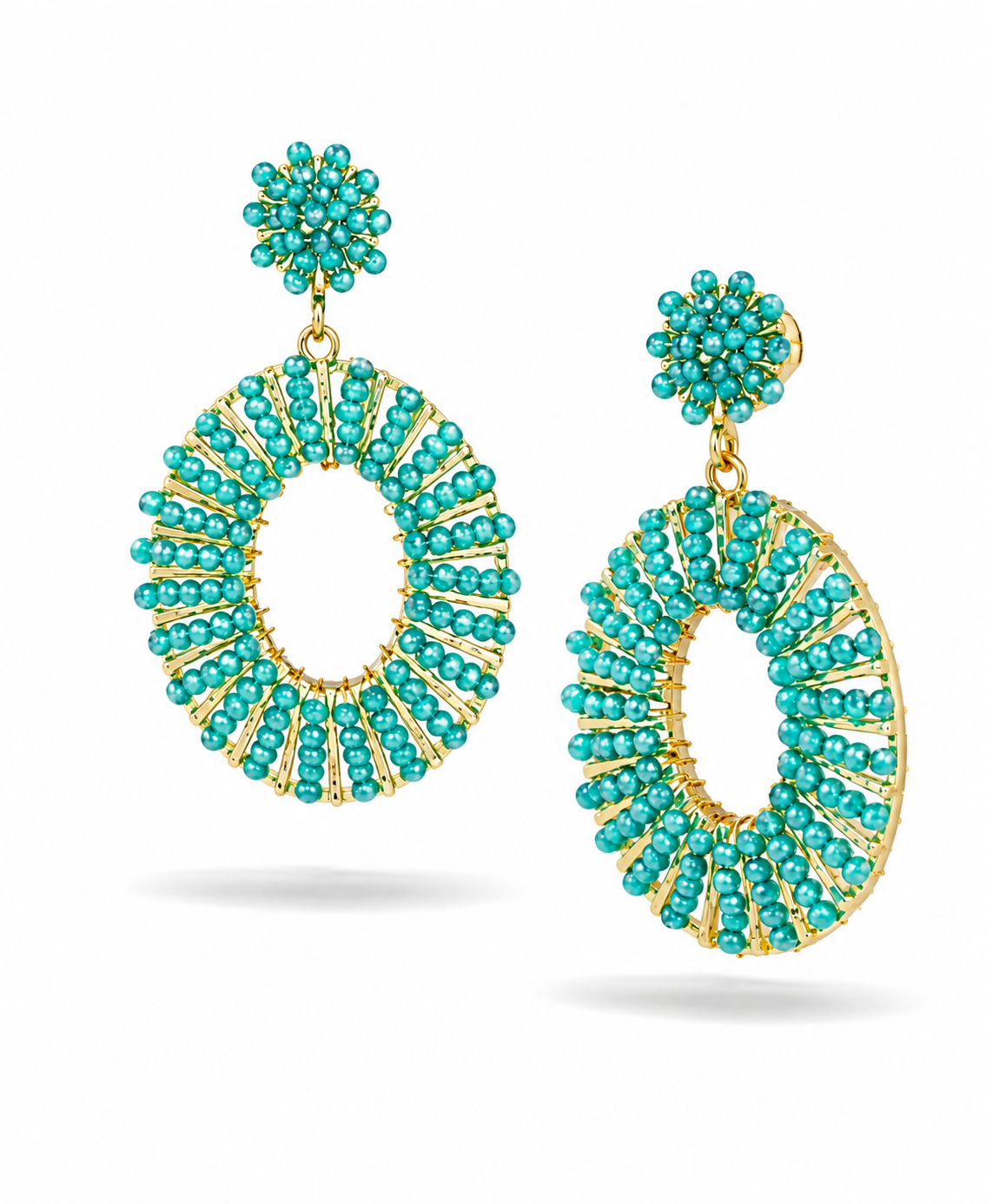 Ohrhänger Bead Bliss Ohrringe Schwarz Grün Goldfarben Ohrringe nickelfrei Yehwang