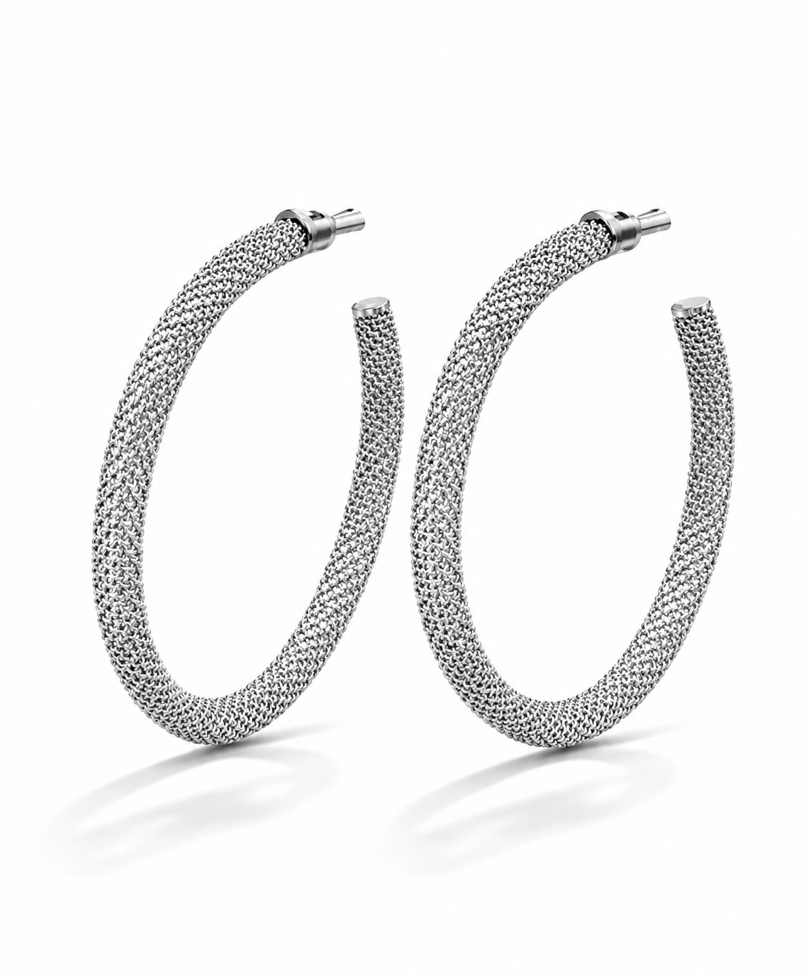 Creolen Netz-Optik Silber- Goldfarben Ohrringe nickelfrei stilvoll elegant Yehwang