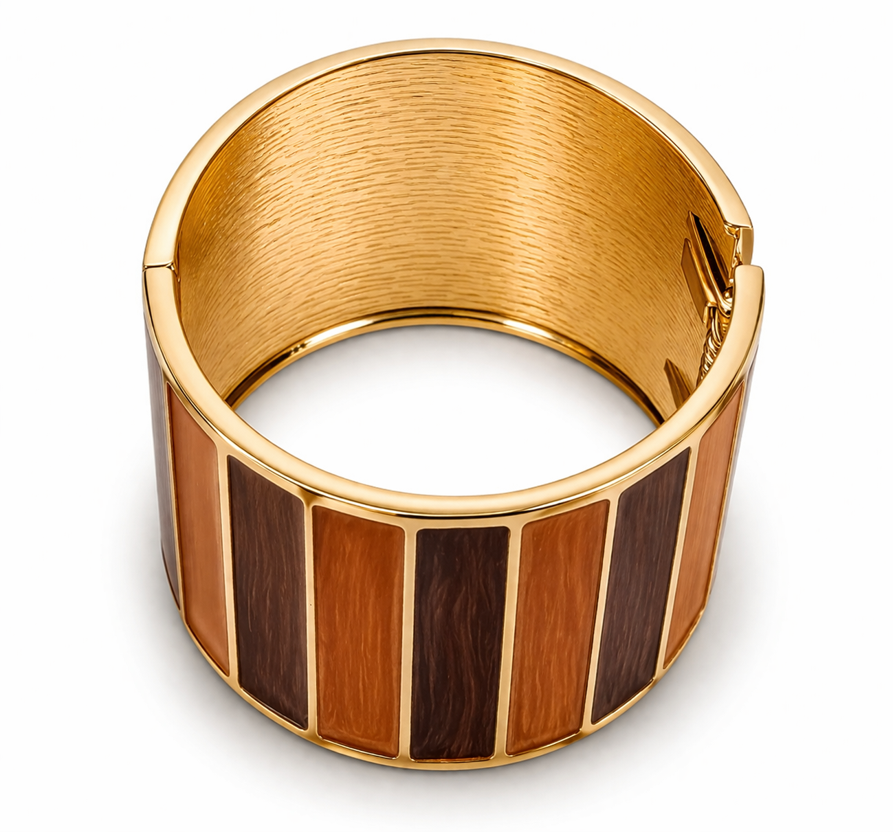 Klapp-Armband Braun Orange Emaille Nickelfrei Naturtöne Nickelfrei Yehwang