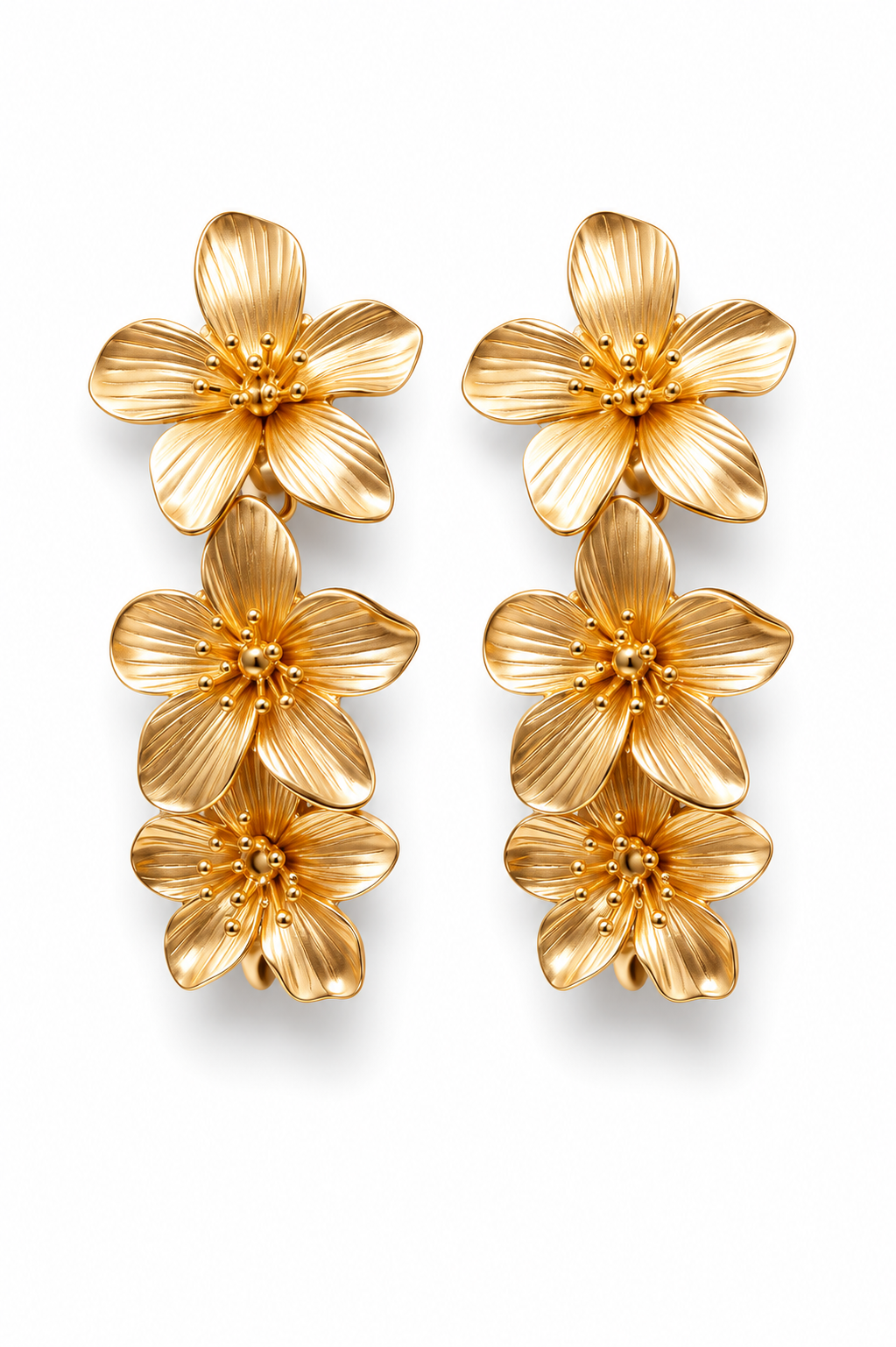 Biba Ohrringe Ohrhänger golden Flowers Blumen Garten nickelfrei