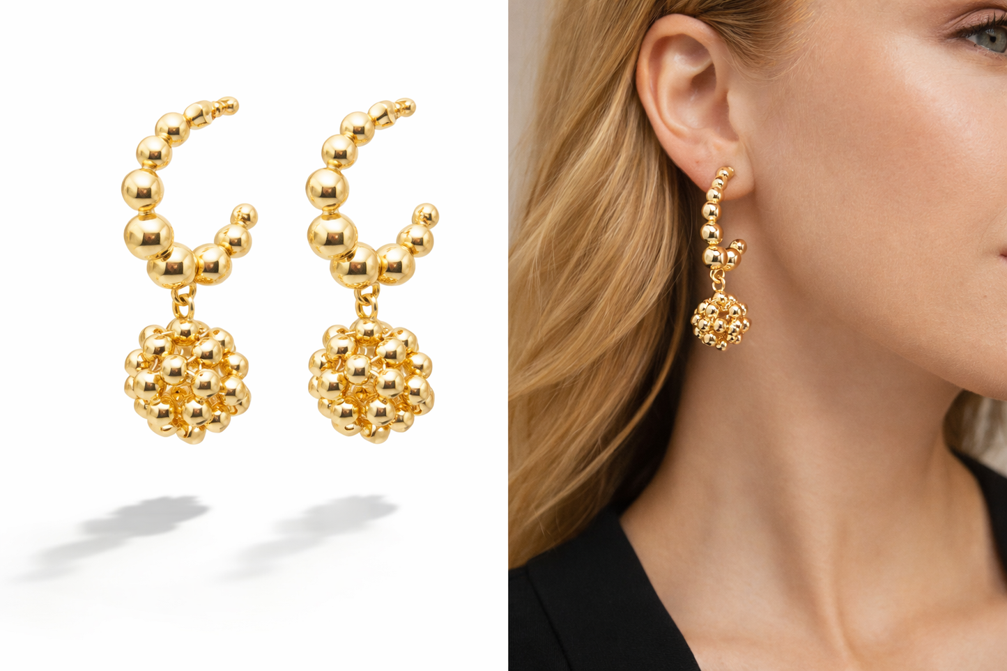 Biba Ohrhänger Ohrringe Anhänger Goldfarbe Elegant Party Festlich