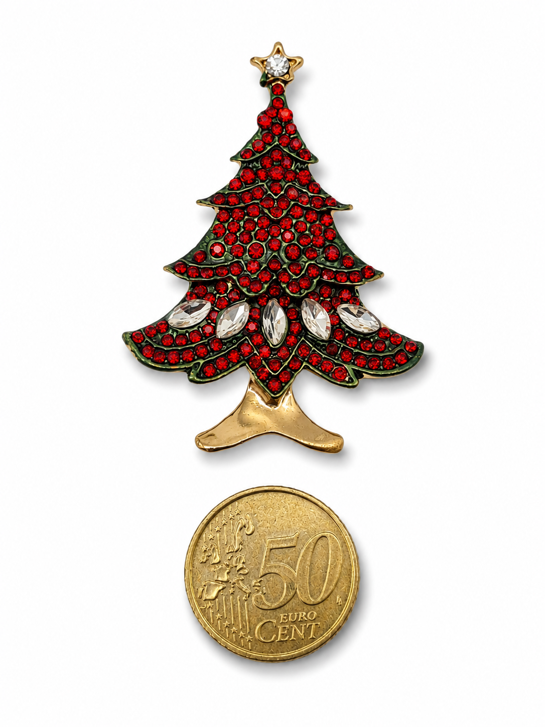 Broche Weihnachtsbaum Tanne Perlen Straß Christmas