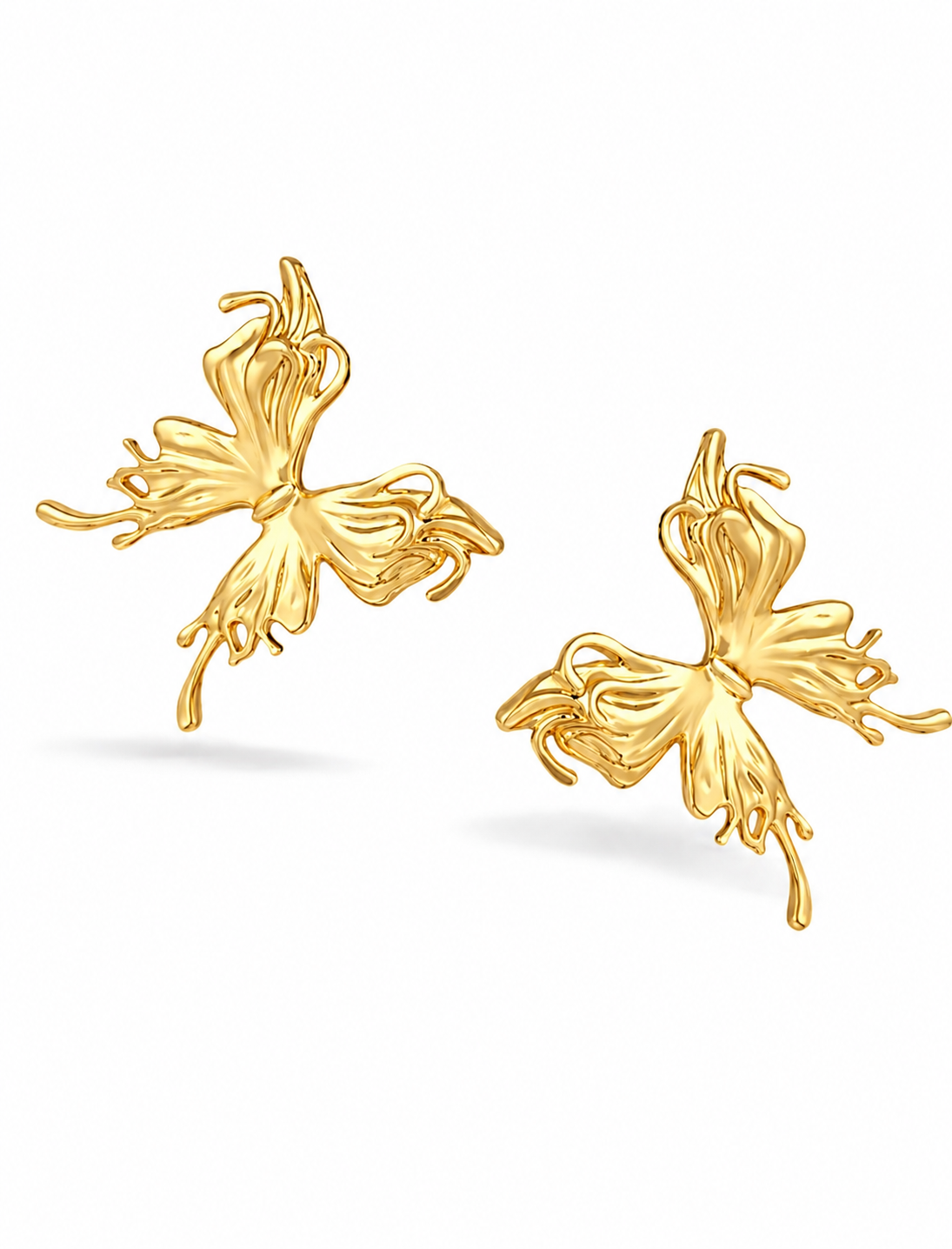 Orhstecker "golden Butterflies" Elfen Schmetterlinge nickelfrei Jugendstil Yehwang