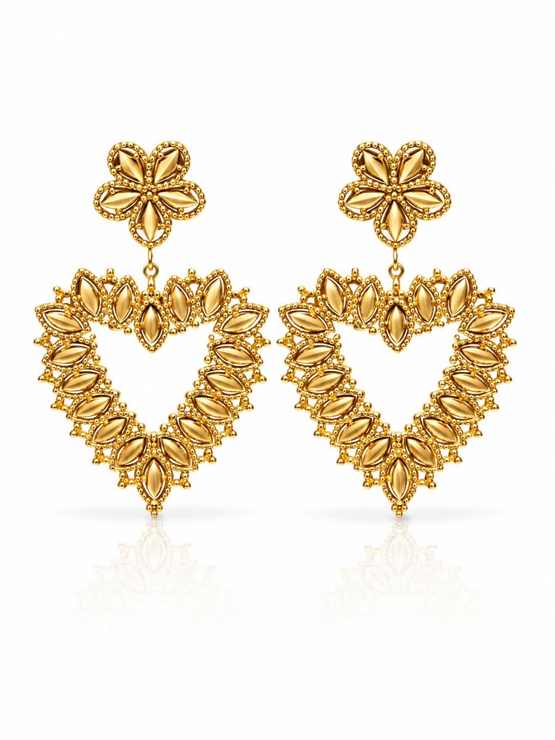 Ohrhänger gold- Silberfarben herz Blume nickelfrei liebe romantisch Trend Yehwang