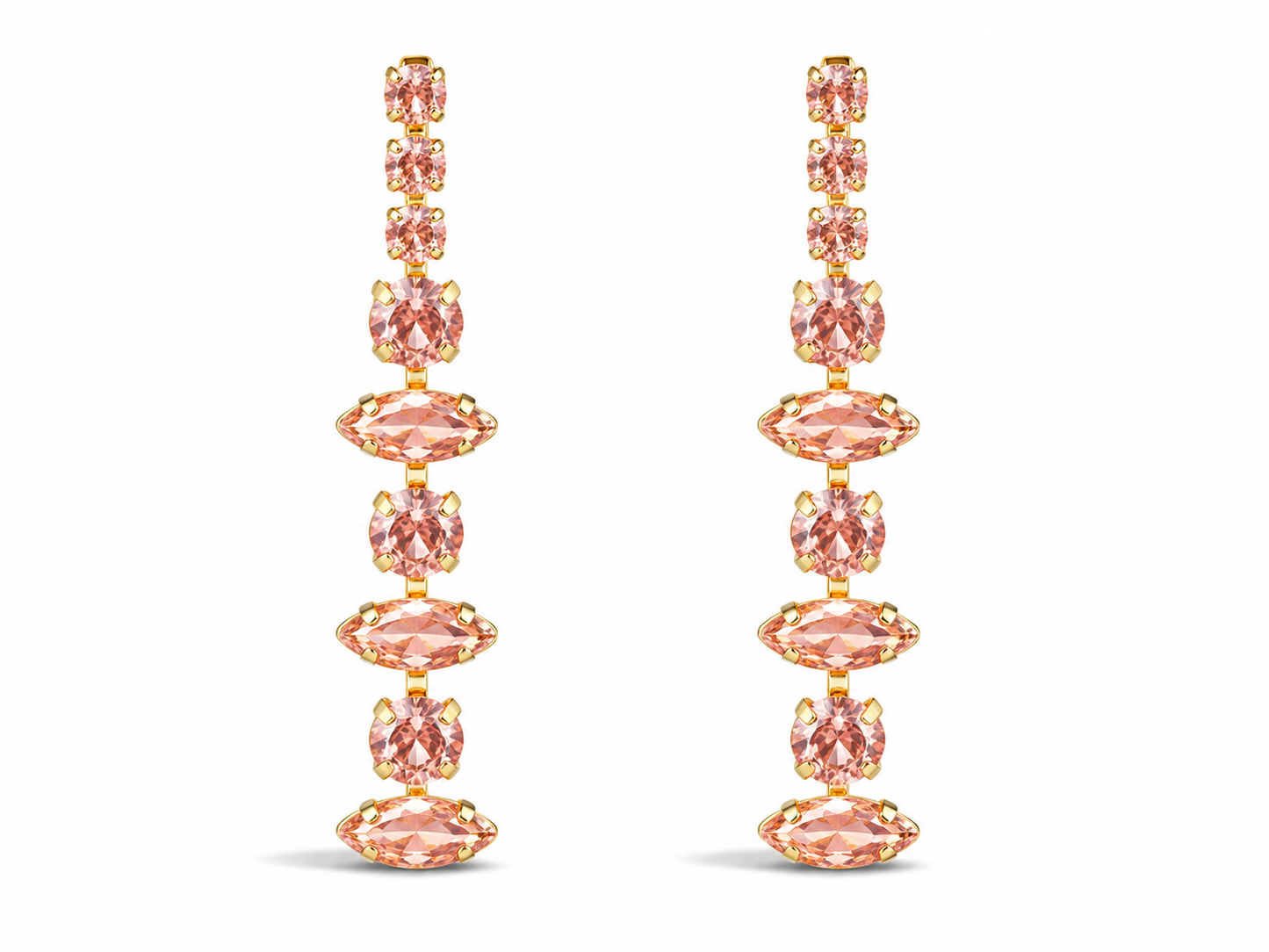 Biba Ohrhänger Rosa Hang-Drops Stones Elegant Party Nickelfrei