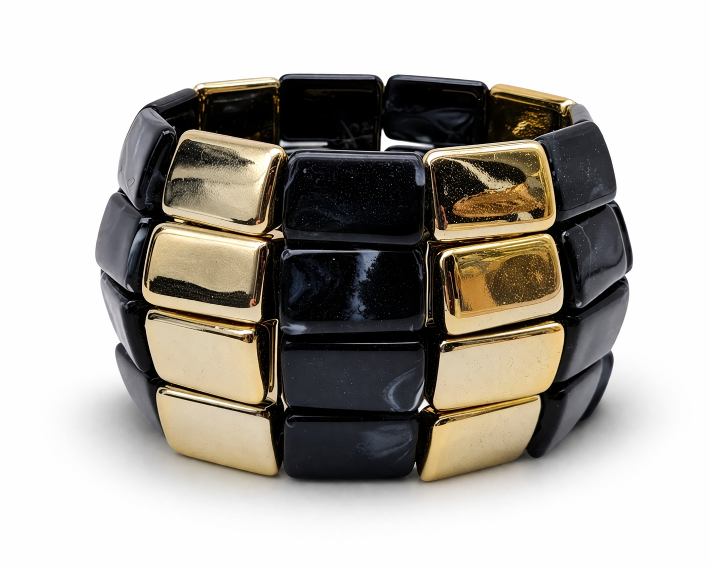 Armband Stretch Goldfarben Blassrosa Weiß Hellblau Hellgrün Beige Schwarz Nickelfrei