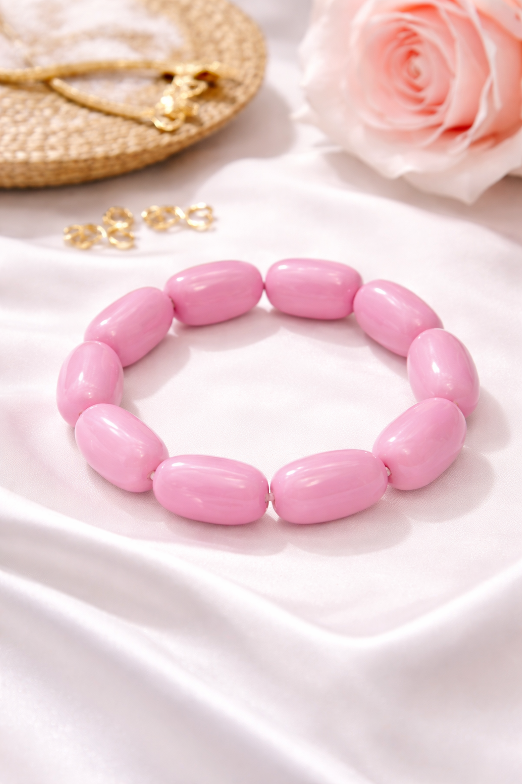 Armband elastisch Retro nickelfrei Acryl Rosa Hellgrün Grün Trend 2026 Yehwang