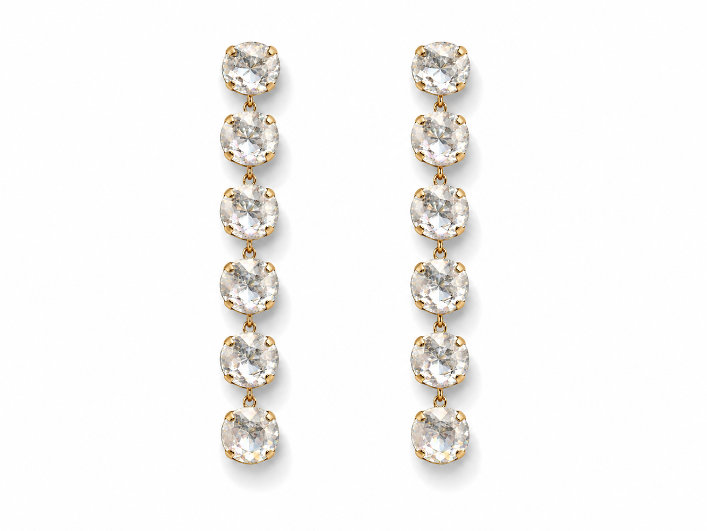 Biba Ohrhänger Strass-Kaskade Transparent Rosa Elegant Klassisch