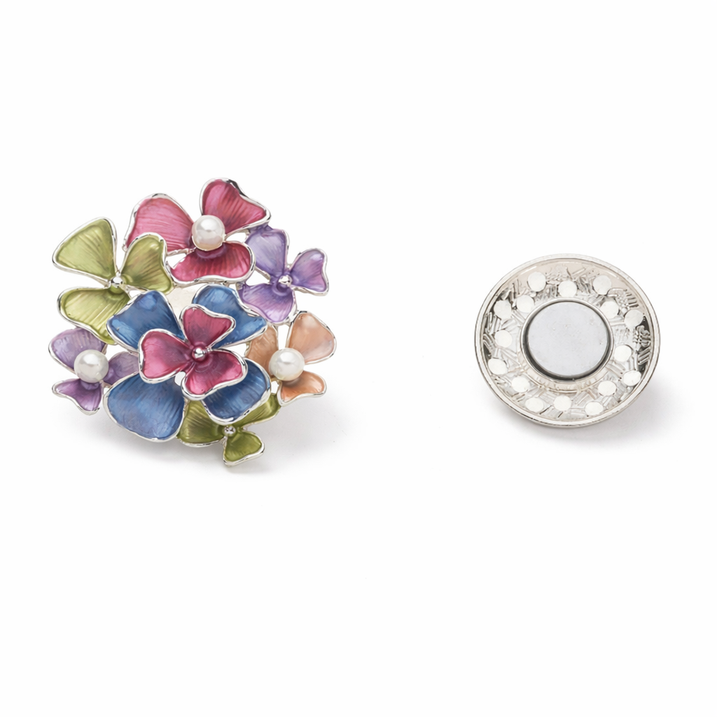 Brosche Tiarablüten Perlen Anstecknadel Bouquet Garten Blumen Trend