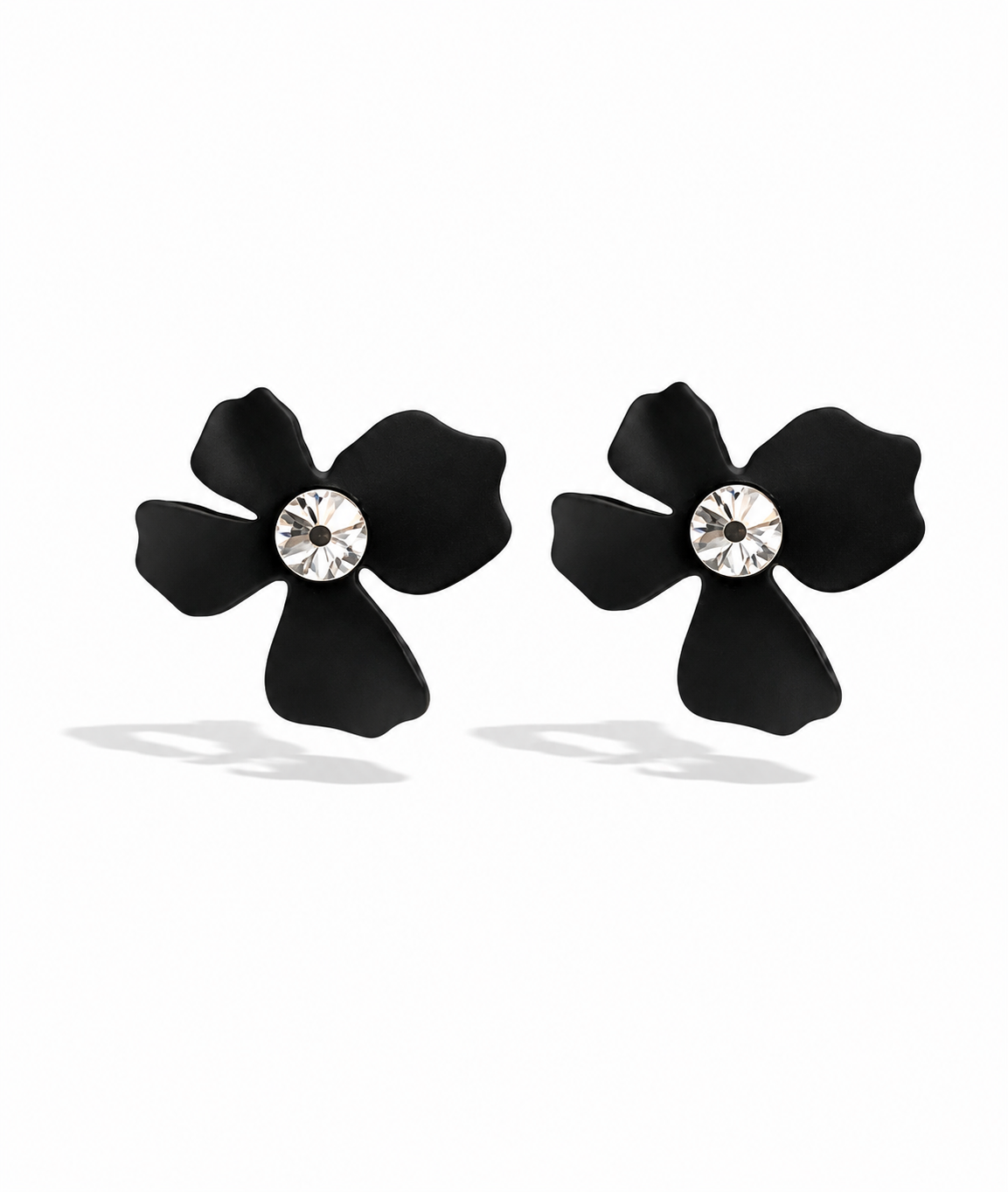 Ohrstecker Ohrringe nickelfrei Schwarz Türkis Strass Blumen filigran Yehwang