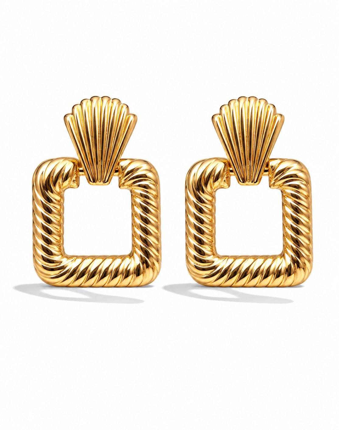 Ohrhänger Ohrringe silberfarben goldfarben nickelfrei elegant geriffelt Yehwang