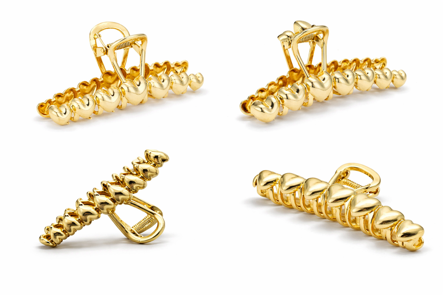 Haarklammer Goldfarbenen Herzen Haarschmuck Stabil Michelle Bijou