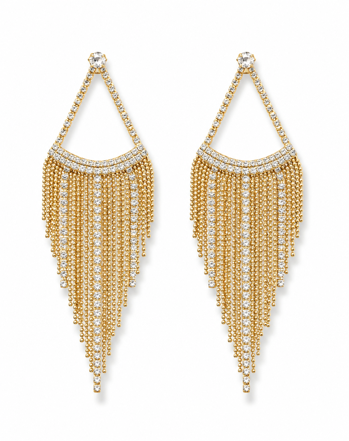 Biba Ohrringe Ohrhänger Oriental Mediterraner Stil Goldfarben Strass Festlich